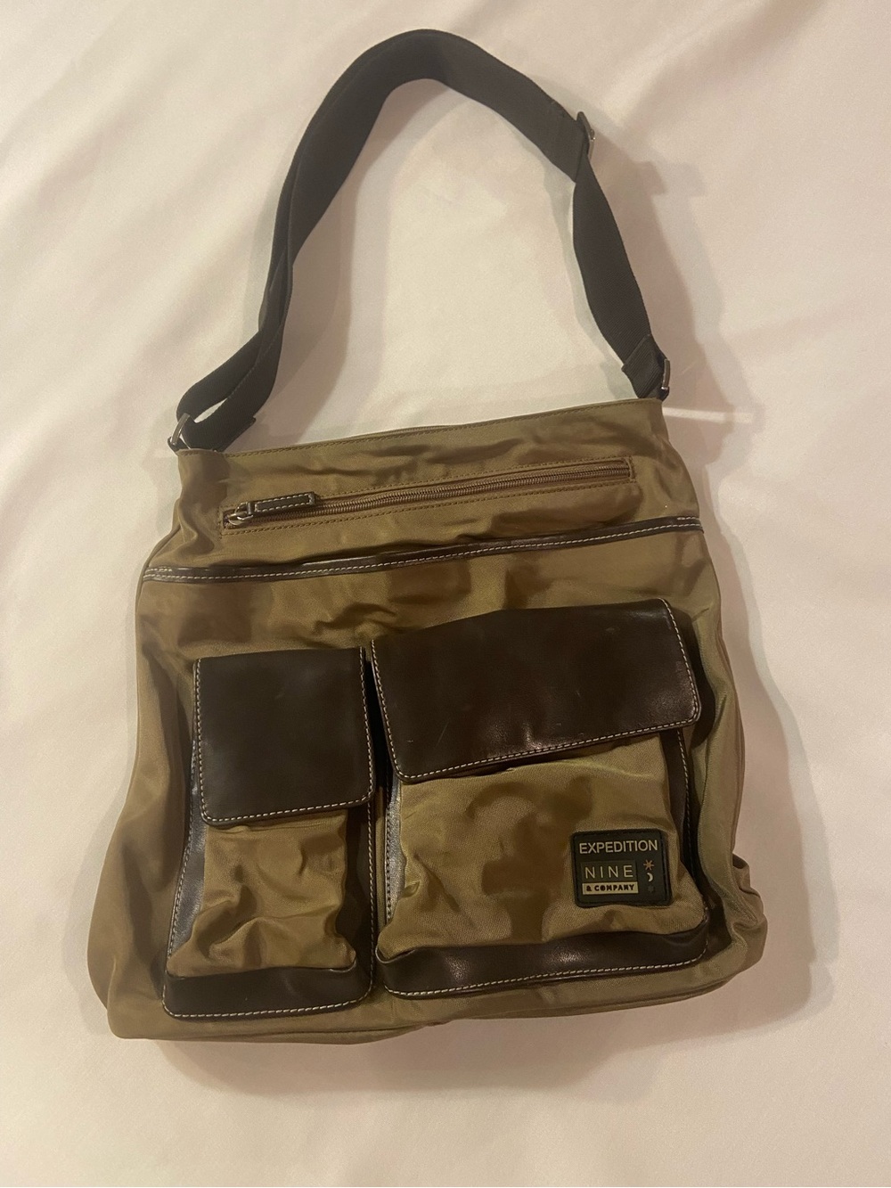 Expedition Nine Olive Green Messenger Bag for Men